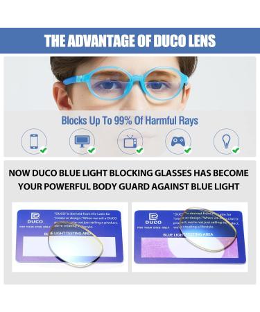 Duco Blue Light Blocking Glasses for Kids | Anti-Glare Gaming Specs for Boys & Girls (Ages 5-10) - K026 Blue White - Buy Online on GoSupps.com