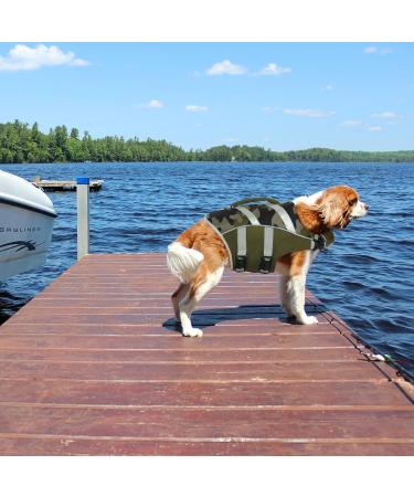 Kuoser Dog Life Jacket - Durable & Buoyant Dog Swimming Vest for Small Medium & Large Dogs - High Safety in Green Camouflage - Buy Online on GoSupps.com