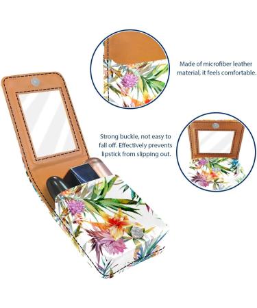 Travel Lipstick Organizer Case - Portable Makeup Bag with Mirror | Pineapple & Flower Design H775m8kera - Shop Internationally - Buy Online on GoSupps.com