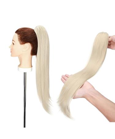 55 cm claw on ponytail extensions curly clip in ponytail wavy curly synthetic hair extension hair extension braid hair part ponytail for women bleached blonde