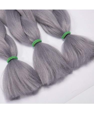 SEGO Braids Extensions - 60cm Crochet Synthetic Hair in Colorful Gray | Kanekalon Braiding Hair - 3pcs - Buy Online on GoSupps.com