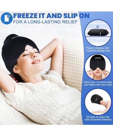 RENEO Migraine Relief Ice Head Wrap - Cold Gel Hat for Men and Women - Reusable Headache Ice Pack for Tension, Sinus, Puffy Eyes & Stress - Buy Online on GoSupps.com