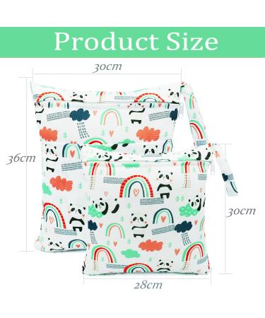 Felfang Diaper Bag Set - 2 Reusable Wetbag Organizers with Pockets (Cactus & White Panda) - Ideal for Eco-Friendly Parents | International Shipping - Buy Online on GoSupps.com