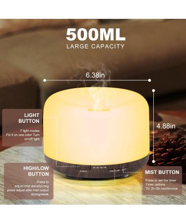 Acwoo 500ml Aroma Diffuser with 6 Fragrance Oils - LED Color Changing Auto-Off Humidifier for Home Yoga Office & Spa - Buy Online on GoSupps.com