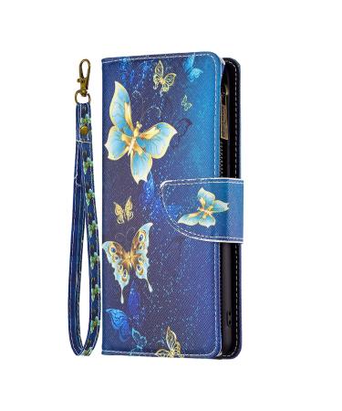 VQWQ mobile phone case for Xiaomi Redmi Note 12 Pro Plus Shell - protective cover for Xiaomi Redmi Note 12 Pro Plus Leather Bag with lanyard zipper Map Case Folding Case Magnetic 03 -Butterfly Xiaomi Redmi Note 12 Pro Plus Butterfly