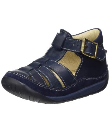 Falcotto Laguna VL-Closed-Toe Fisherman Leather Sandals 7 UK Blue Navy 0c02