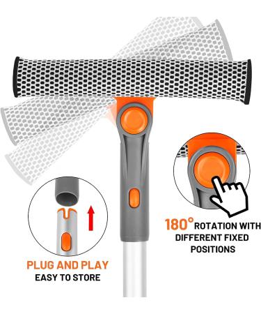 Eazer Professional 2-in-1 Window Squeegee with Extension Pole | Multi-Use Window Cleaner Tool for Window Washing | Multiple Angles for Effective Window Cleaning - Buy Online on GoSupps.com