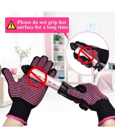 Sopito Heat Resistant Gloves 2pcs - Professional Heatproof Mitts with Silicone Nodules for Hair Styling Tools - Curling Iron, Wand, Flat Iron, Hot-Air Brushes - Red - Buy Online on GoSupps.com
