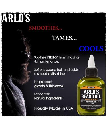Arlo's Pro Growth Beard Oil - Citrus Basil 2.5 oz | Boost Beard Hair Growth - Buy Online on GoSupps.com