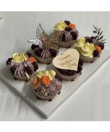 10pcs Happy Mother's Day Cake Topper Gold Acrylic Cupcake Decorating for Mother's Day Party Cake Decoration - Buy Online on GoSupps.com