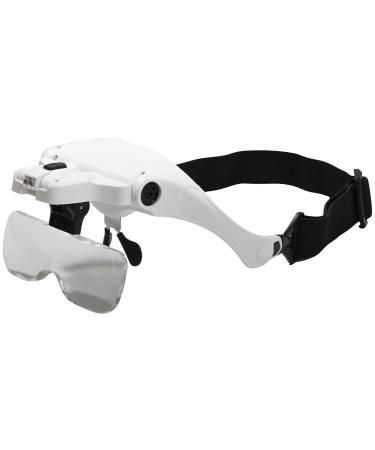Eagle Adjustable Headband Magnifier Glasses Supplied with 5 Lenses 1 0X 1 5X 2 0X 2 5X 3 5X and Led Light for Handsfree Inspection Reading Jeweller and Craft Work