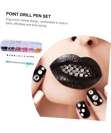 Ipetboom 1 Set Manual Drilling Pen Dotting Pen Nail Art Nail Dotting Pen Rhinestone Painting Tool Sewing Cross Pen Nail Art Pen Tools Diamond Manicure Stainless Steel Rhinestones - Buy Online on GoSupps.com