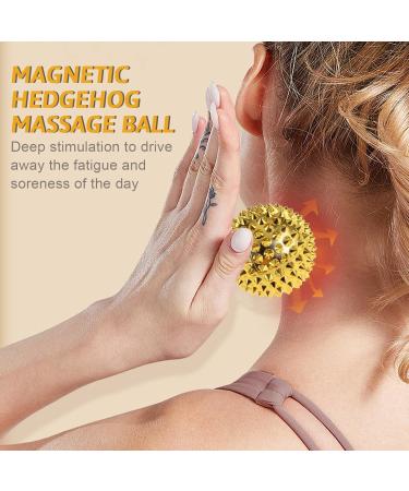 Buy Hedgehog Massage Balls - Magnetic Acupressure for Back Legs Feet & Hands - 2 Pieces Golden - Buy Online on GoSupps.com