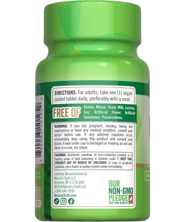 Nature's Truth Iron Supplement | 45 mg | 60 Pills | Ferrous Sulfate | Non-GMO & Gluten Free Vitamin for Men and Women - Buy Online on GoSupps.com