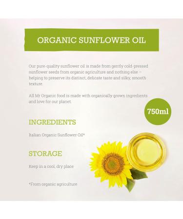 Mr Organic - Sunflower Oil -Cold Pressed and Organic 1 x 750ml - Buy Online on GoSupps.com