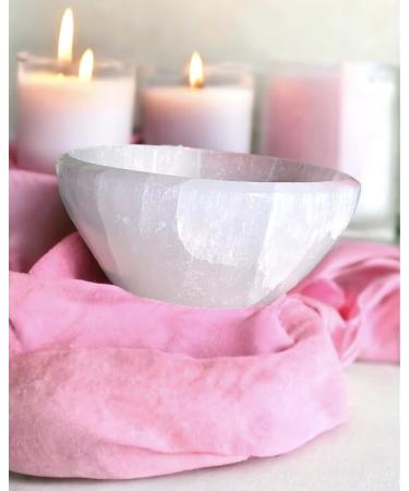 Selenite Handmade Charging Bowl - 6cm | Spiritual Energy Cleansing Plate for Meditation and Jewelry Storage - Buy Online on GoSupps.com