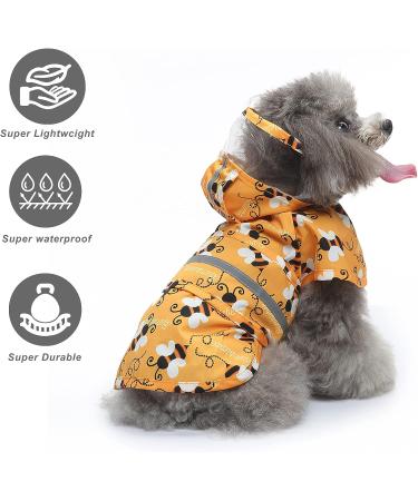 Adjustable Dog Raincoat - Waterproof Lightweight Jacket for Medium Bee Breed with Reflective Strip - Buy Online on GoSupps.com