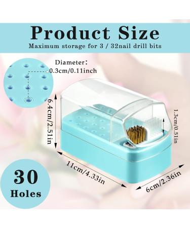Andibro 2 In 1 Nail Drill Bits Holder 30 Holes Dustproof Nail Bits Organizer Nail Drill Bits Cleaning Brush Case Dustproof Nail Art Drill Bits Stand Display Storage Box Cleaner Manicure Tool (Blue) - Buy Online on GoSupps.com