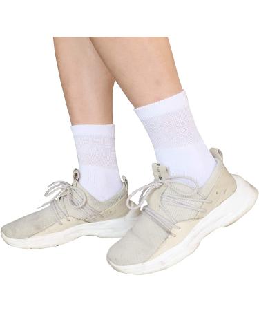 Women's Diabetic Ankle Quarter Socks - Extra Wide, Non-Binding Top, Moisture Wicking - 4 Pairs White - Ideal for Diabetes, Swollen Feet, Neuropathy - One Size - Buy Online on GoSupps.com