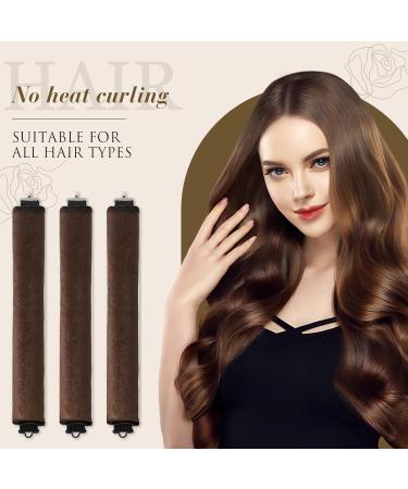 Shop Miioto Heatless Curlers Overnight 3 Soft Curling Bands for Effortless Curls | No Heat Required for All Hair Types (Brown) - Buy Online on GoSupps.com