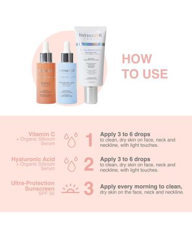 Infinitek Paris Essential Kit - Vitamin C + Hyalouronic Acid + Face Sunscreen Tinted - Buy Online on GoSupps.com