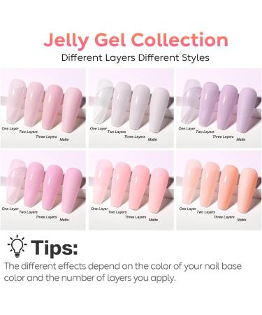 AIMEILI 5 in 1 Rubber Base Gel Set - Sheer Nude Pink Color Gel Nail Polish - Long Lasting Elastic Nail Strengthener - 6pcs X 10ml Gift Kit - Buy Online on GoSupps.com