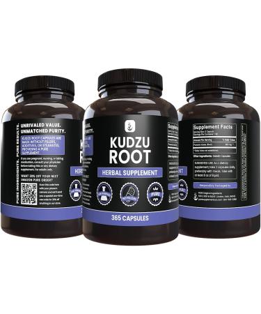 PURE Kudzu Root Capsules (365 ct) - No Fillers, Lab Verified, 100% Original Ingredients - Pack of 1 - Buy Online on GoSupps.com
