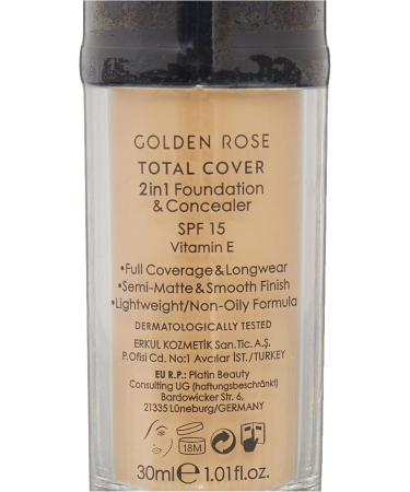 2in1 Cover Foundation - Total Cover - N23 Yellow Beige - Golden Rose - Home - Tc23 Yellow Beige 30 Ml - Buy Online on GoSupps.com