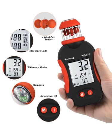 Buy Kethvoz Digital Wind Meter Anemometer - Handheld Cup Wind Speed Gauge for Sailing Windsurfing Drones & HVAC | Accurate Air Flow Measurement 0.7-42m/s - Buy Online on GoSupps.com