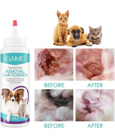 Dog Ear Powder - 30G Ear Wash Powder | 30G Efficient Ear Wash Powder | Safe Dog Cleaner for Healthy Ears | Odor Removal Pet Accessories | Ear Cleaner for Rabbits Cats Bunnies and Pets - Buy Online on GoSupps.com