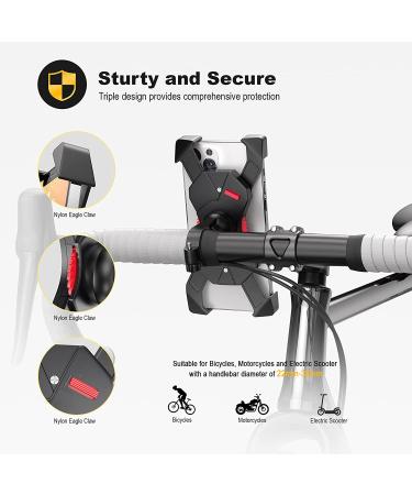 Visnfa Bike Phone Mount - Stable Cradle Clamp with 360 Rotation for iPhone Android GPS - Fits 3.5 to 6.5 inch Devices - Buy Online on GoSupps.com