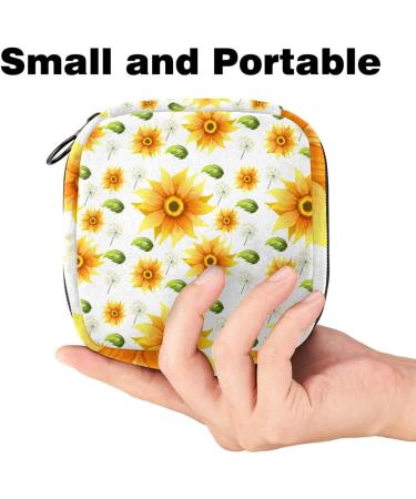 Stylish Women's Storage Bags for Bandages & Menstrual Inserts - Portable Colorful Sunflower & Leaf Patterns - Buy Online on GoSupps.com