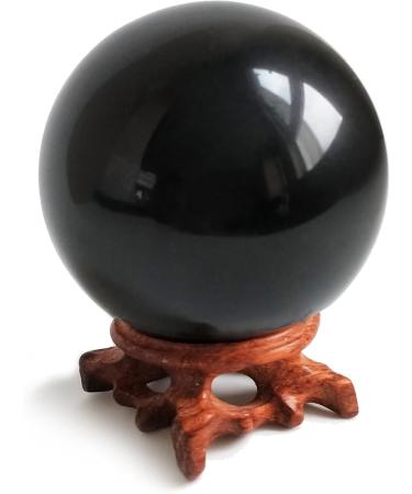 Mina Heal 100mm Obsidian Crystal Ball - Feng Shui Meditation Healing Divination Sphere & Home Decor - Buy Online on GoSupps.com