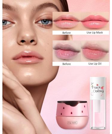2PCS Strawberry Lip Balm Honey Pot Lip Mask & Hydrating Lip Glowy Oil Lip Care Set Lip Moisturizing Treatment Nourishing Lip Gloss Reduce Lip Line & Plump Dry Cracked Lip Scrub Exfoliator -Set B - Buy Online on GoSupps.com