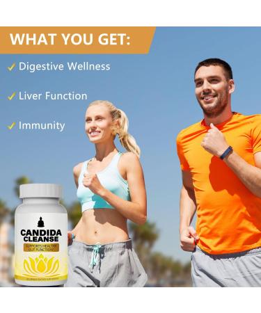 Candida Cleanse - Gut & Colon Support Advanced Probiotic & Herbal Formula Natural Herbal Formula Oregano Leaf Wormwood Black Walnut Caprylic Acid-1 for Men & Women 60 Capsules - Buy Online on GoSupps.com