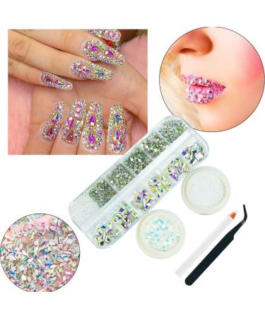AB Nail Rhinestones Kit | 60Pcs Assorted Gems & Flatback Stones for Nail Art, Faces, Body & Crafts - Buy Online on GoSupps.com