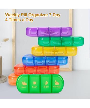 Buy MURRI&MURRDI Large 7-Day Pill Organizer Portable Moisture-Proof Case for Vitamins & Medications 28 Cells Multi-Colored Travel-Friendly Pill Box - Buy Online on GoSupps.com