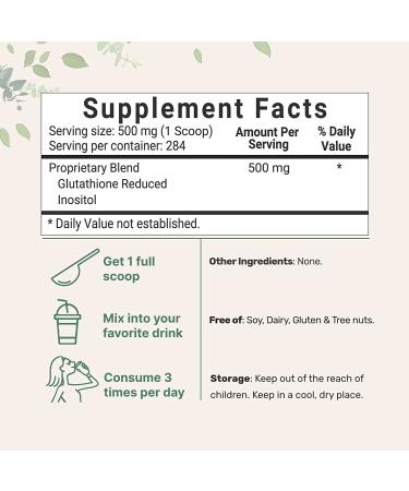 Pure Glutathione Reduced Powder with Inositol - 5oz (9 Months Supply) | Powerful Antioxidant | Supports Liver Function | Vegan-Friendly - Buy Online on GoSupps.com