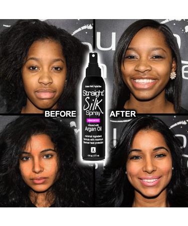 Moroccan Argan Oil Straight Silk Spray (6oz) | Heat Protectant up to 450 F | Alcohol-Free Hair Straightener & Detangler | Made in USA - Buy Online on GoSupps.com