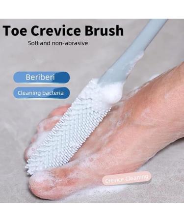 Toe Gap Cleaning Brush Silicone Foot Scrubber for Shower Foot Scrubber in Shower 15.7" Foot Scrubber in Shower with Long Handle Silicone Foot Brush (2 Set Pink) - Buy Online on GoSupps.com