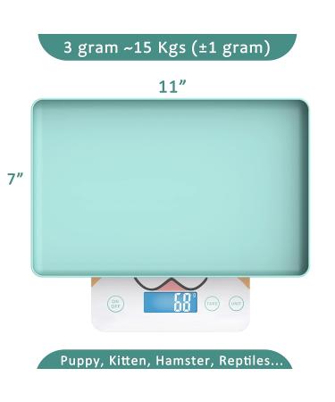 Puppy Scale - Accurate Pet Scale for Newborn Dogs & Cats 15kg Capacity 1g Precision Removable Tray in Blue - Buy Online on GoSupps.com