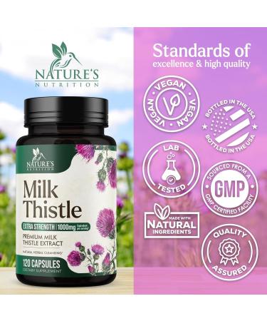 Milk Thistle Extract from 1000mg - Liver Cleanse Detox & Repair Formula w/Dandelion Extract - Herbal Liver Supplement - Natural Milk Thistle w/Silymarin Marianum Liver Health Support - 120 Capsules 120 Count (Pack of 1) - Buy Online on GoSupps.com