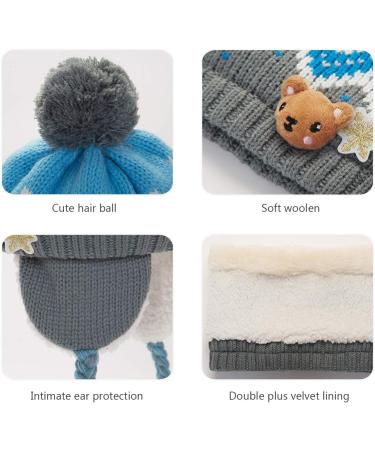 DORRISO Cute Kids Caps Scarf Set - Autumn Winter Knitted Beanies Hat for Girls Boys in Pink - Buy Online on GoSupps.com