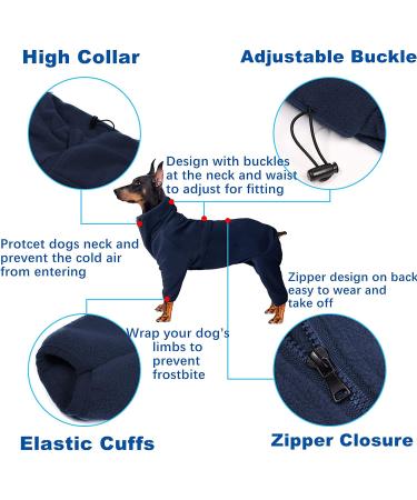 ROZKITCH Dog Winter Fleece Pullover Jacket in Dark Blue - XXL Chest Girth-29.5in - Buy Online on GoSupps.com
