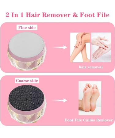 Jkevow Crystal Hair Eraser 2 in 1 Foot File Callus Remover Nano Crystal Hair Remover Stone Nano Crystal Painless Exfoliation Hair Removal Tool for Women & Men - Buy Online on GoSupps.com