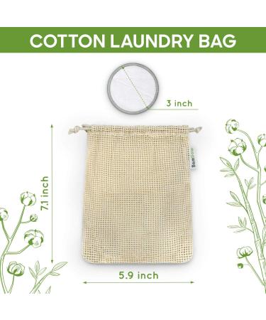 Bambaw Reusable Makeup Remover Pads - 16 Cotton Rounds with Laundry Bag - Eco-Friendly Face Pads for Eye Makeup Removal - Washable and Sustainable Beauty Cloth - Buy Online on GoSupps.com
