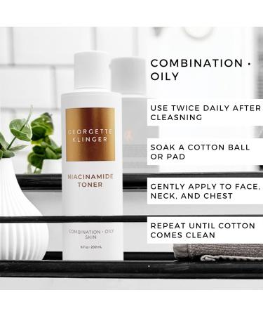 Niacinamide Toner - Clarifying Firming and Alcohol-Free Formula with Salicylic Acid Witch Hazel and White Willow Diminishes Sebum Production and Unclogs Pores - 6.7 oz by Georgette Klinger - Buy Online on GoSupps.com