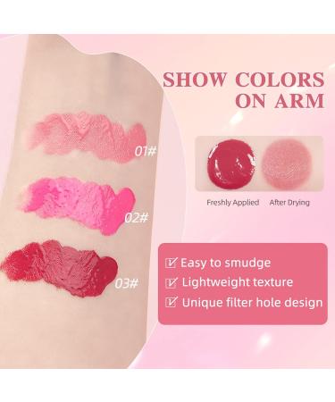 Rosarden Shimmer Pink Liquid Blush Stick with Built-in Puff - Long-lasting Cream Blush for Cheeks - Buy Online on GoSupps.com
