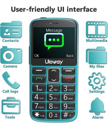 Tosaju Big Button Mobile Phone for Elderly | Unlocked Senior Phone with SOS Button | Hearing Aid Compatible | Easy to Use | Green - Buy Online on GoSupps.com
