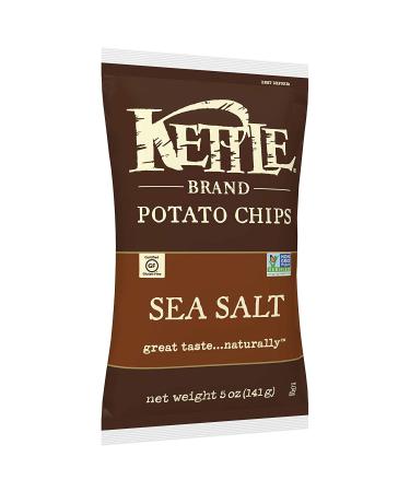 Kettle Foods Sea Salt Potato Chips 5 oz - Crispy & Flavorful Snack - Buy Online on GoSupps.com